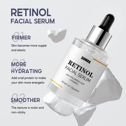 Sumax Retinol Facial Serum bottle with dropper on a light gray background